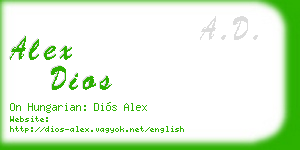 alex dios business card